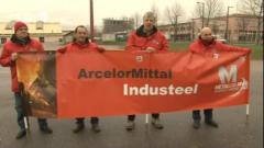 Manifestation des métallos devant le parlement européen à Strasbourg