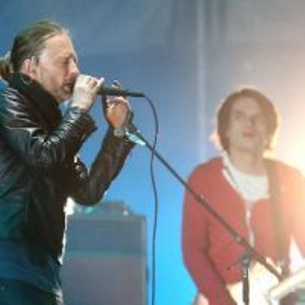 Thom Yorke et Radiohead, sur la scène du Festival Coachella, en avril 2012