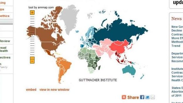 La carte des avortements dans le monde