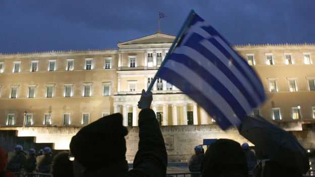 Manifestation devant le parlement grec