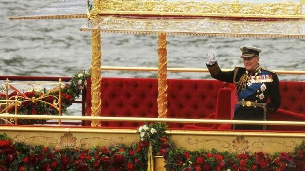 Le prince Philip dimanche lors des festivités du jubilé