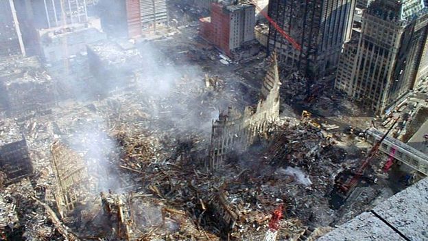 Le site de Ground Zero là où se sont écroulées les tours du WTC après les attentats 