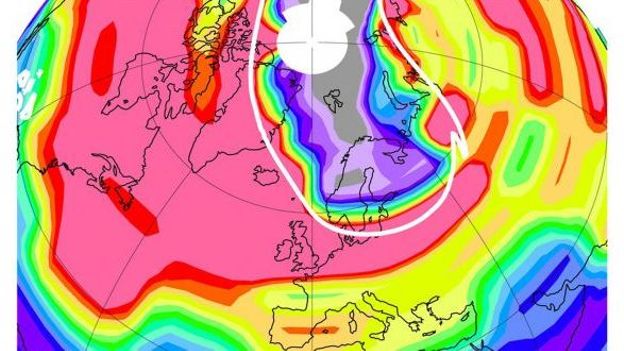 Exemple cartographique indiquant les pics d'ozone