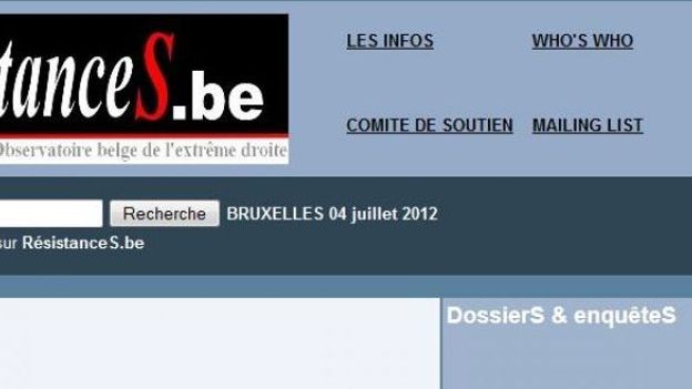 Capture d'écran du site internet ResistanceS.be