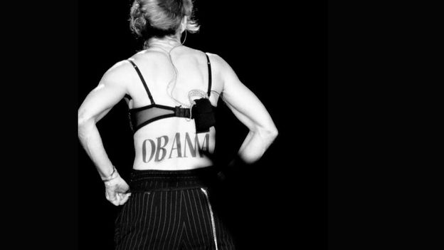 New York: Madonna affiche son soutien à Barack Obama en plein concert
