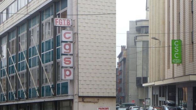 Les bureaux de la CSC et de la FGTB à Charleroi