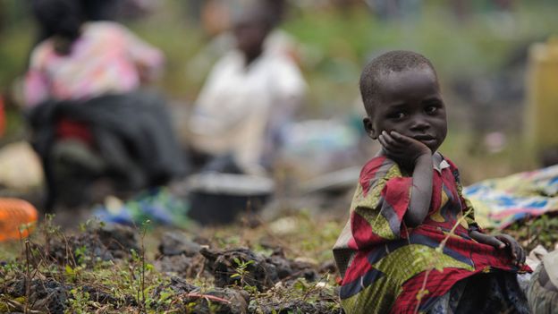 Près de Goma, un enfant qui a fui les violences