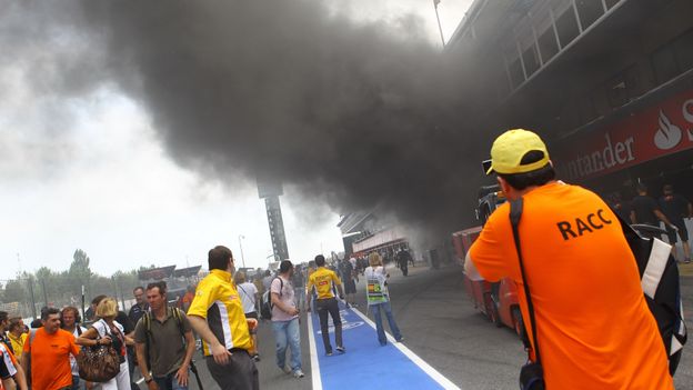 Incendie chez Williams à Barcelone Incendie chez Williams à Barcelone