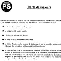 Cette charte des valeurs a été envoyée par le PS de Verviers à tous ses militants.