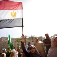Des manifestants en Égypte