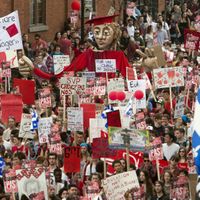 La gigantesque manifestation dans les rues de Montréal le 22 mars dernier.