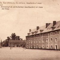 La Citadelle de Liège vers 1929. Cour intérieures, ateliers, boucherie et mess de la troupe